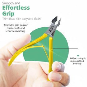 GREEN ESTETICA Cuticle Nipper on a manicure table with tools