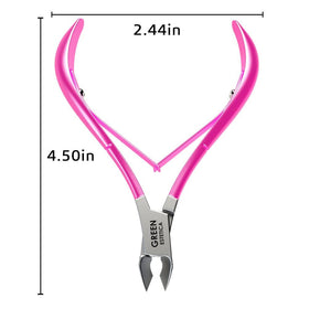 GREEN ESTETICA Cuticle Nipper side view showing sharp blades