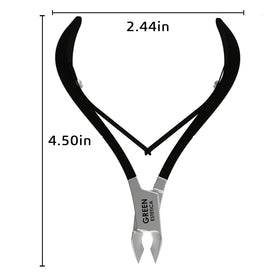 GREEN ESTETICA Cuticle Nipper side view showing sharp blades