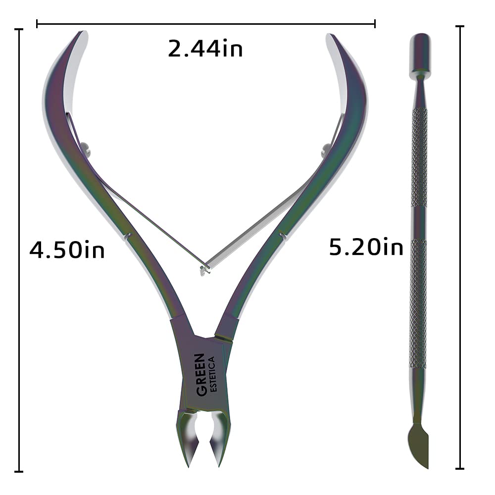GREEN ESTETICA Cuticle Nipper with 1/4 jaw blades