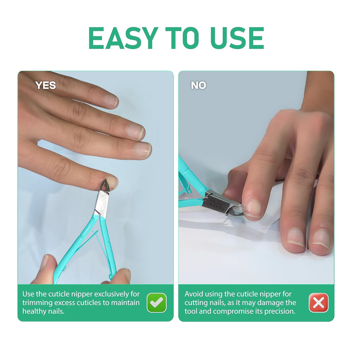 GREEN ESTETICA cuticle nipper with ergonomic handle