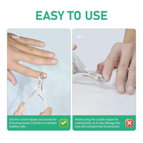 GREEN ESTETICA Cuticle Nipper with measurement details