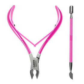 GREEN ESTETICA Cuticle Nippers and Pusher set displayed