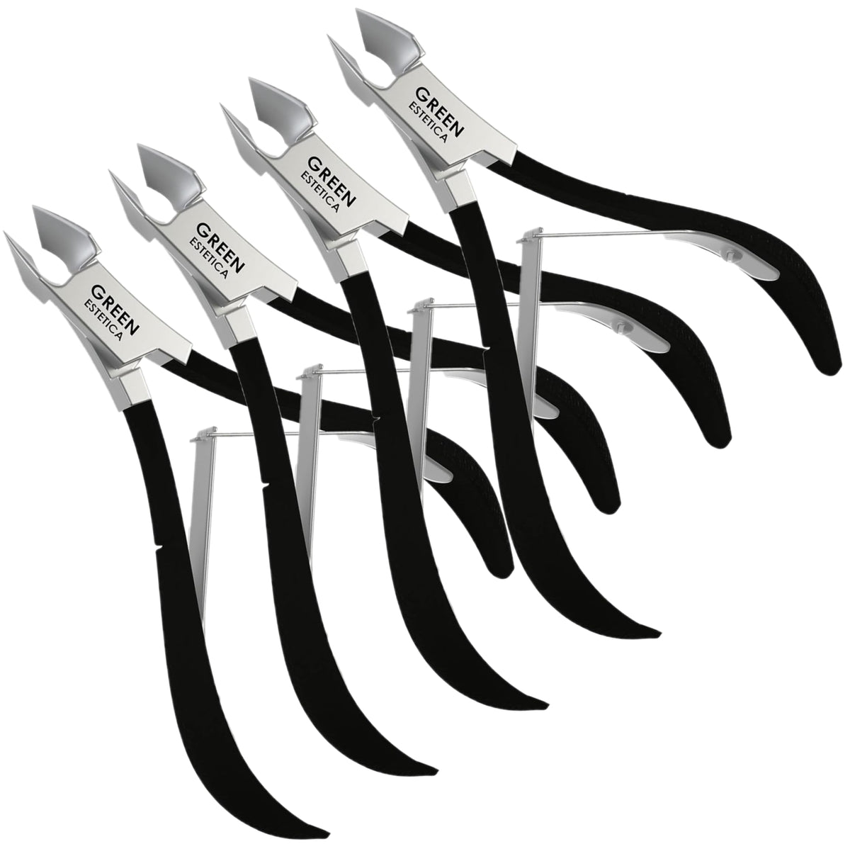 GREEN ESTETICA Cuticle Nippers front view with sharp blades