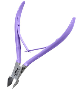 GREEN ESTETICA Cuticle Nippers front view with stainless steel finish