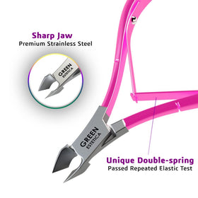GREEN ESTETICA Cuticle Nippers in use on nails