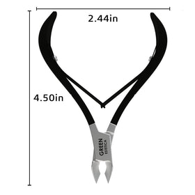 GREEN ESTETICA Cuticle Nippers side view showcasing ergonomic handle