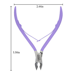 GREEN ESTETICA Cuticle Nippers side view showing sharp blades