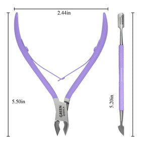 GREEN ESTETICA Cuticle Nippers side view showing sharp blades