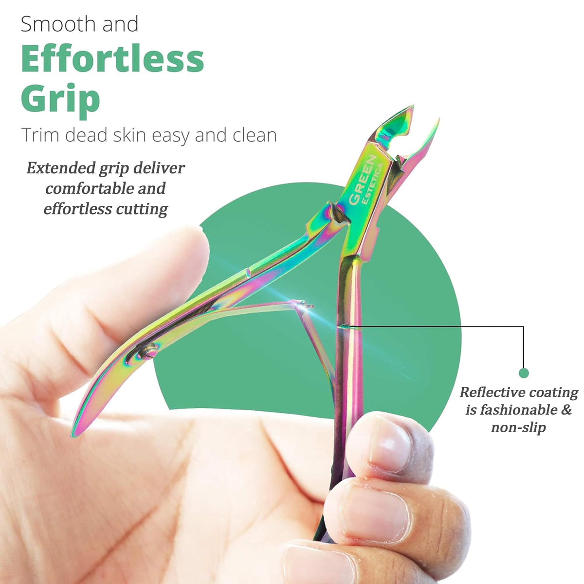 GREEN ESTETICA Cuticle Pusher demonstrating precision