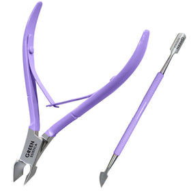 GREEN ESTETICA Cuticle Trimmer front view with stainless steel finish