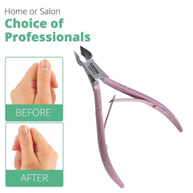GREEN ESTETICA Professional Cuticle Trimmer in use on nails