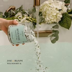 Green Tea & Mint Epsom salt jar from Jane & Bloom