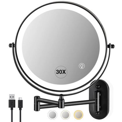 GREENFROM Wall Mounted Makeup Mirror with Light front view