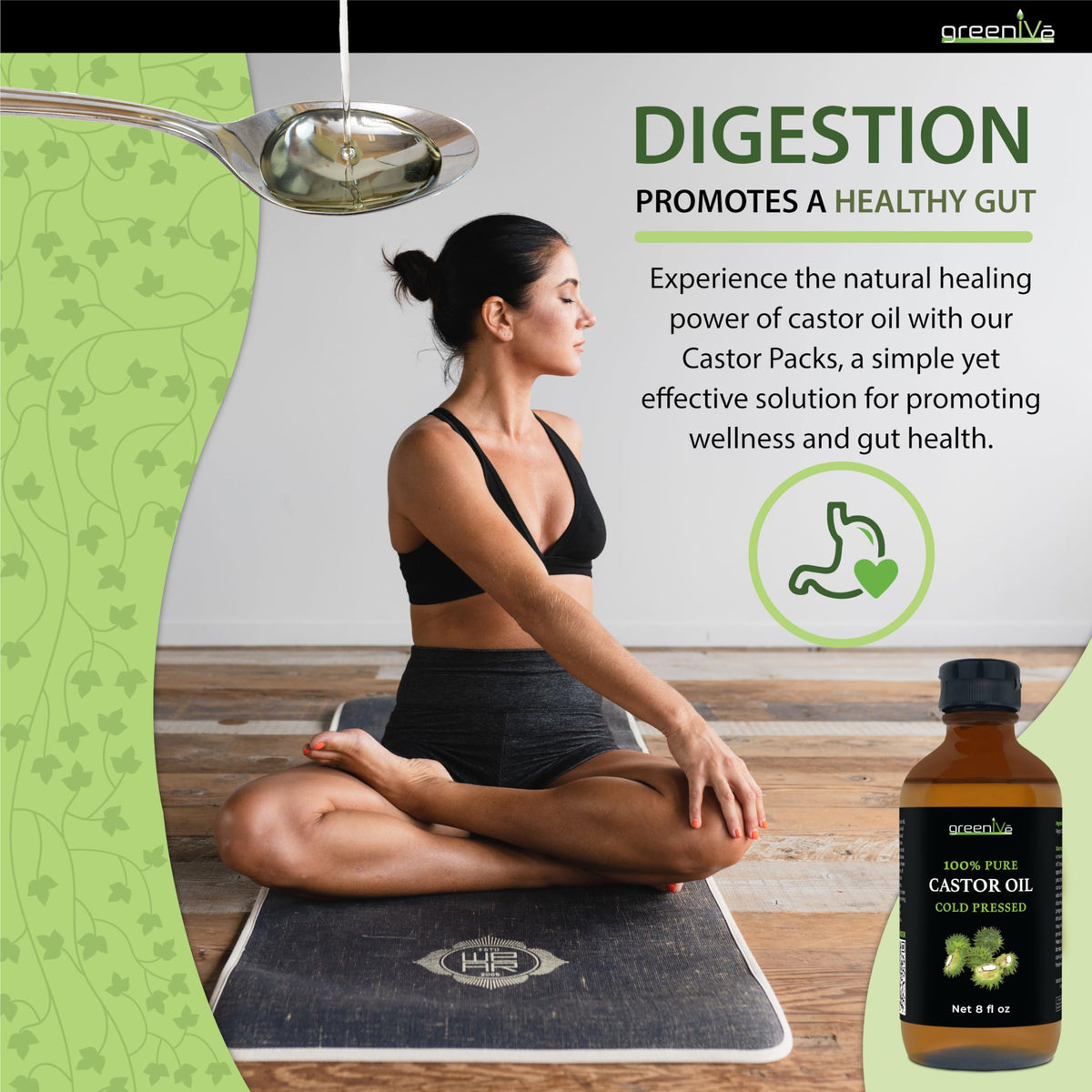 GreenIVe Castor Oil packaging with product details