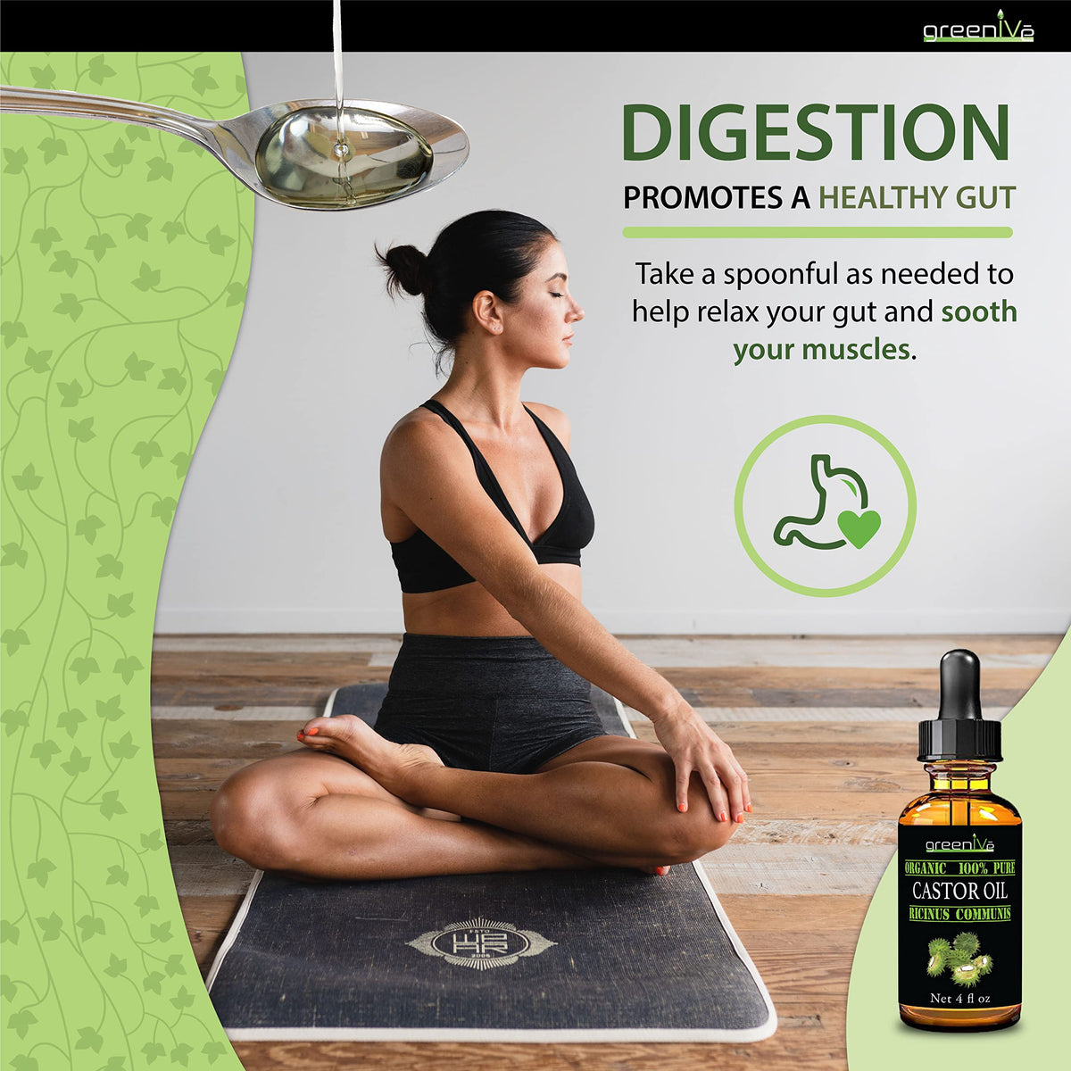 GreenIVe castor oil used for eyebrow and eyelash care