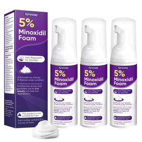 Greoay 5% Minoxidil Foam for Women front view with packaging