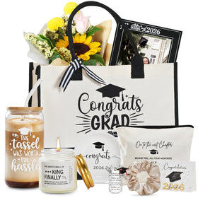 GREOZORT 2026 Graduation Gift Set with canvas tote and makeup bag