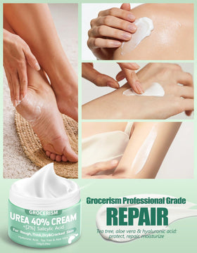 Grocerism Urea Cream 40% jar with measuring scoop