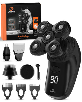 Groomie BaldiePro cordless head shaver kit front view