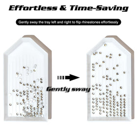Grooved tray for aligning rhinestones face-up