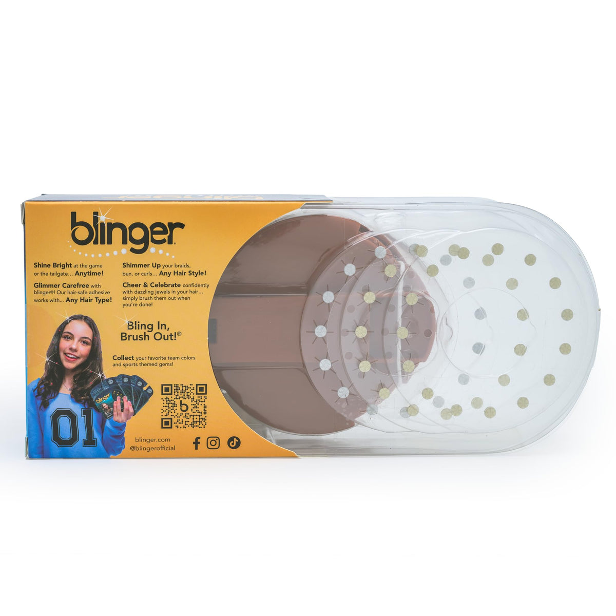 Group of fans using blinger crystals at a game