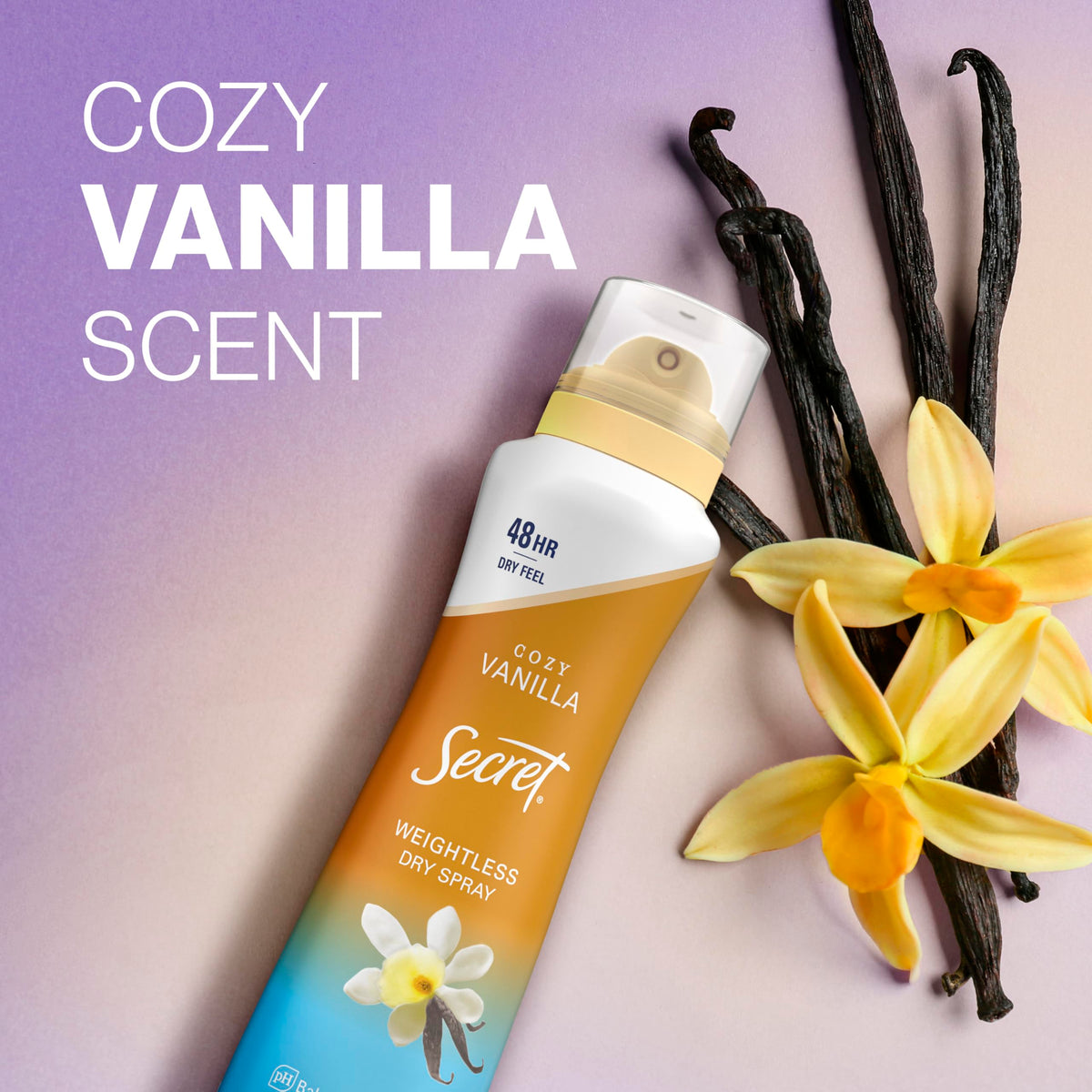 Group of three Secret Dry Spray Antiperspirant Deodorants stacked