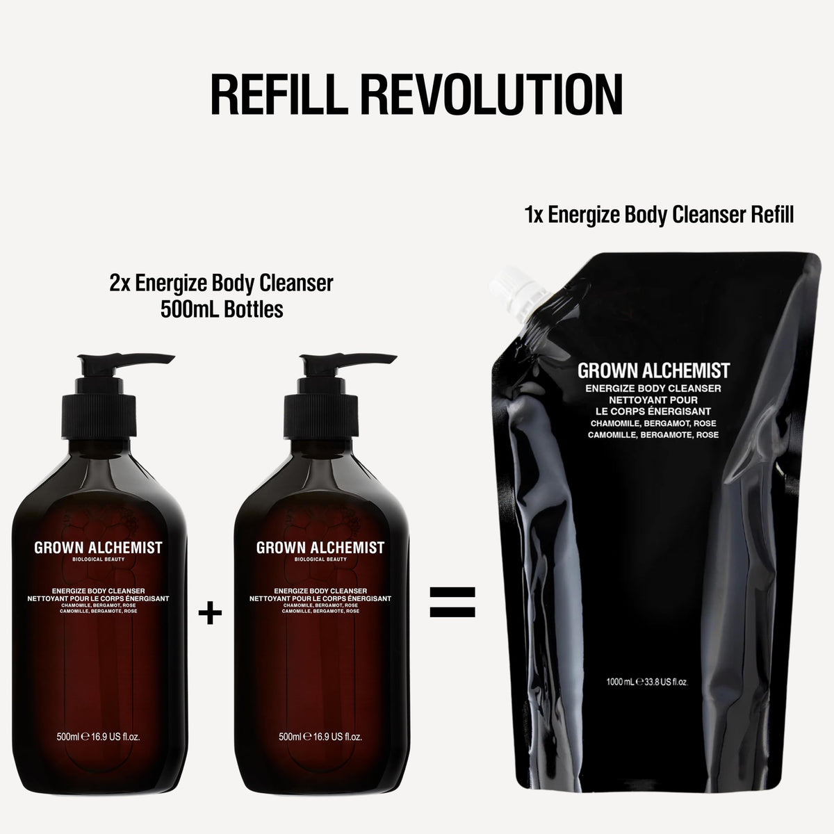 Grown Alchemist Invigorate Hand Wash Refill 1L close-up of label