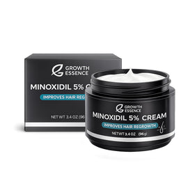 Growth Essence Minoxidil 5% Cream front view with packaging