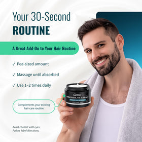 Growth Essence Minoxidil 5% Cream lifestyle usage on beard