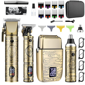 GSKY 27 in 1 Hair Clippers Set front view with all accessories