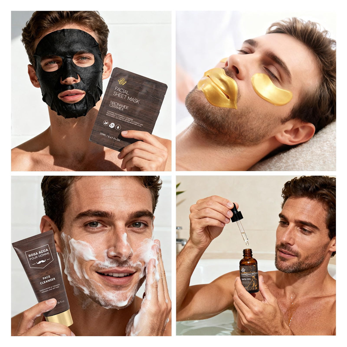 Gua sha tool included in RA ROSA ACCA Men's Sandalwood Facial Skin Care Set