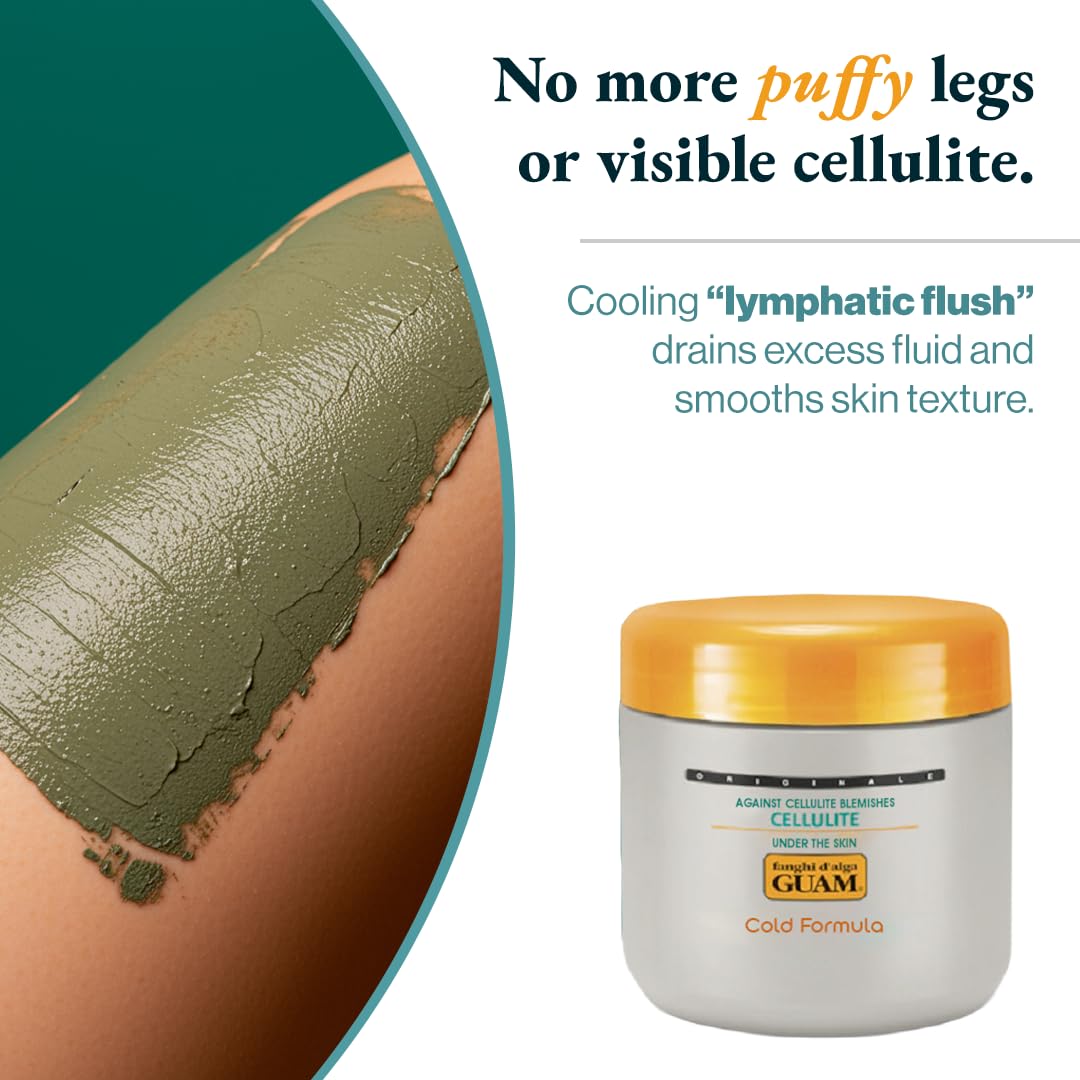 Guam Anti-Cellulite Mud Cold Formula application on skin