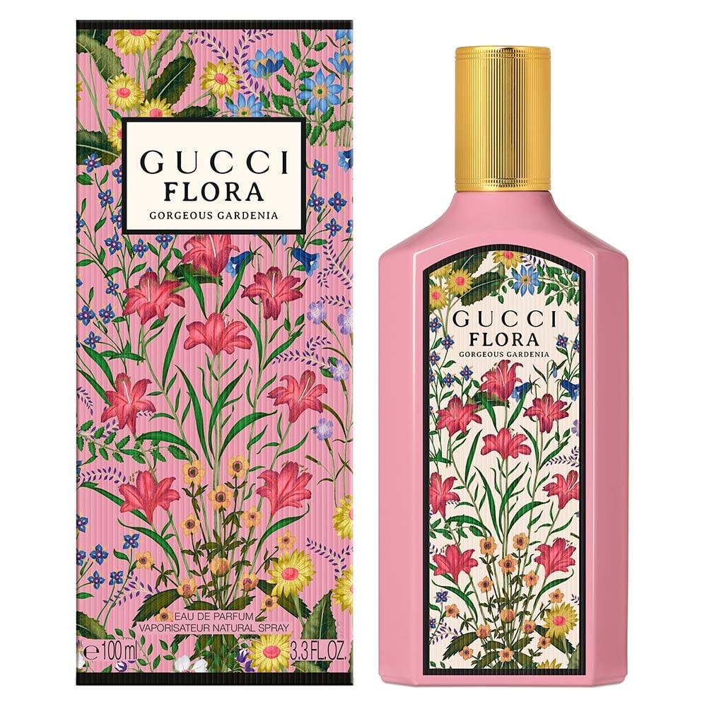 Gucci Flora Gorgeous Gardenia Eau de Parfum 3.3 oz bottle side view