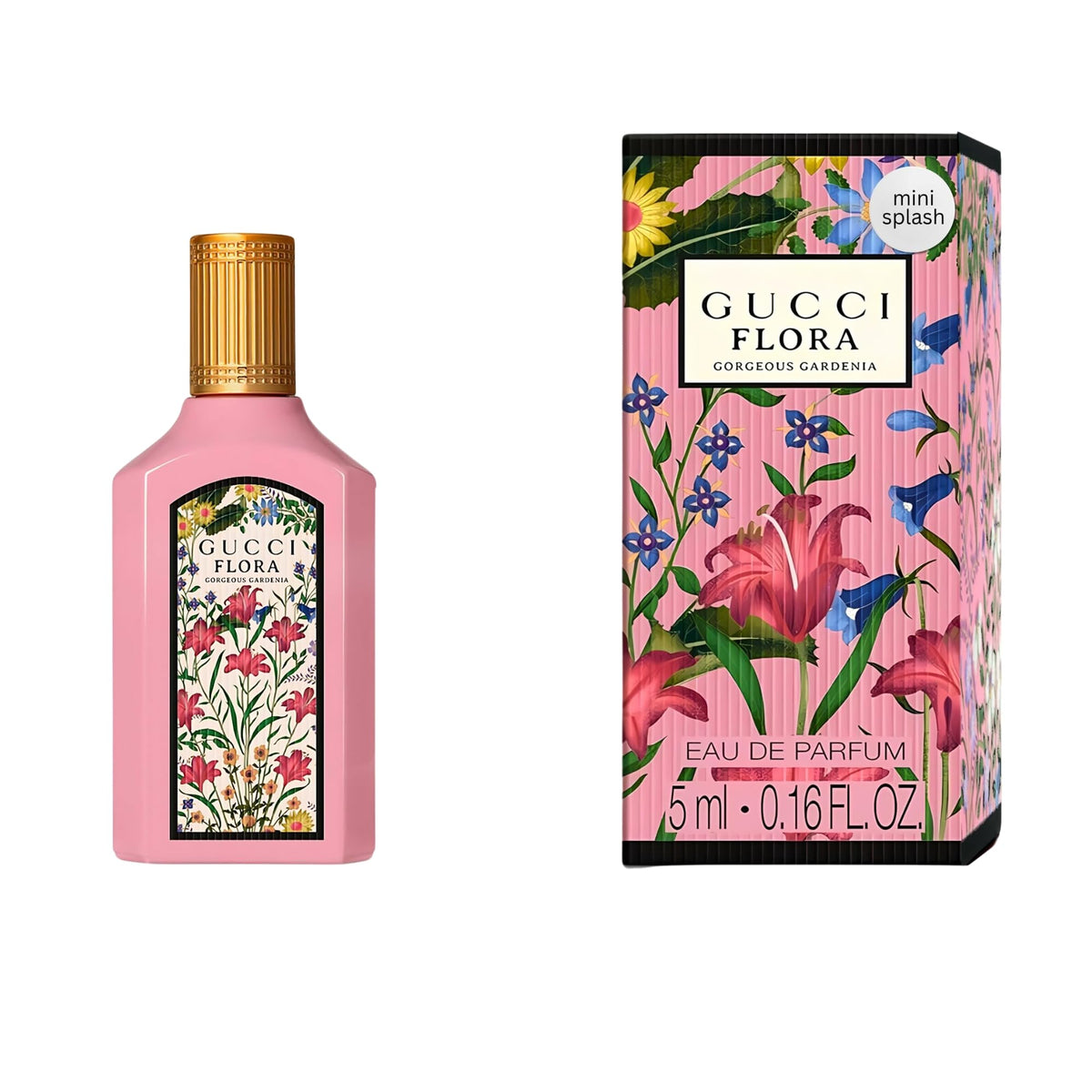 Gucci Flora Gorgeous Gardenia Eau de Parfum mini splash bottle front view
