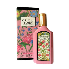 Gucci Flora Gorgeous Gardenia EDP 0.16 oz bottle on a table