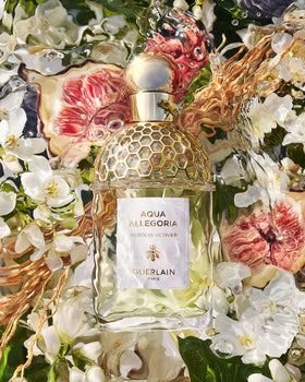 Guerlain Aqua Allegoria Nerolia Vetiver packaging and bottle display
