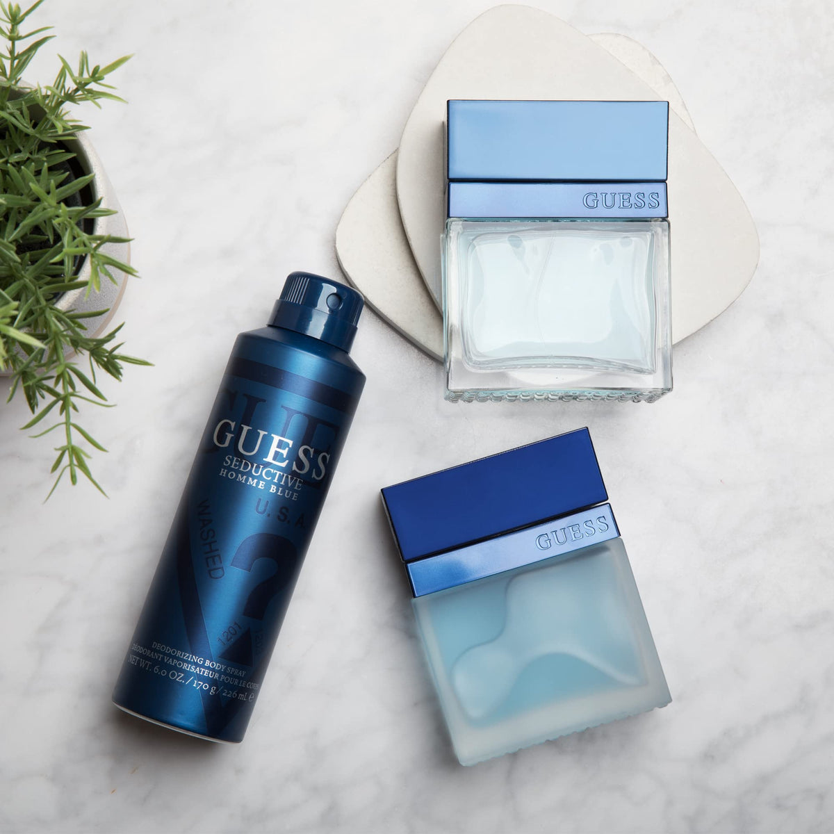 GUESS Seductive Blue Eau de Toilette packaging close-up