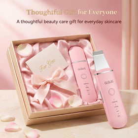 GUGUG Skin Scrubber Face Spatula lifestyle scene on a bathroom counter
