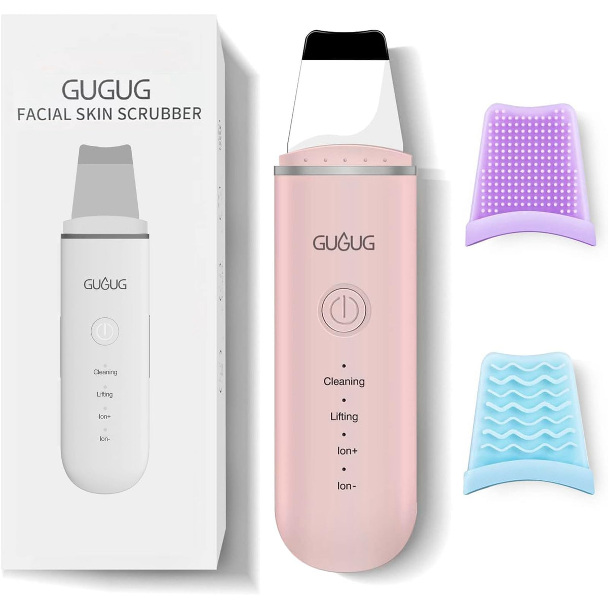 GUGUG Skin Scrubber Spatula front view in pink