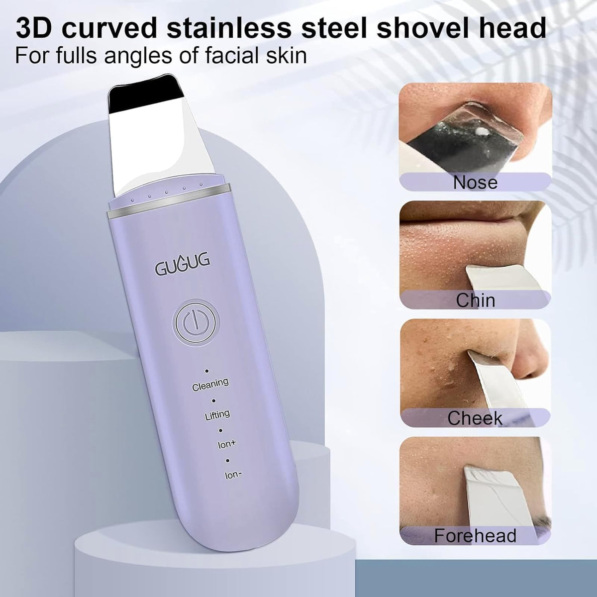 GUGUG Skin Scrubber Spatula side view with controls