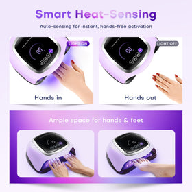 Gugusure Nail Lamp with various gel polishes