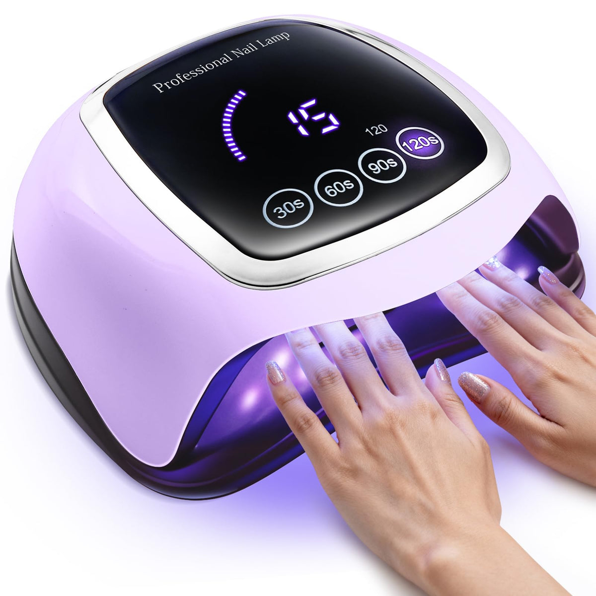 Gugusure UV Nail Lamp front view with large LCD touch screen