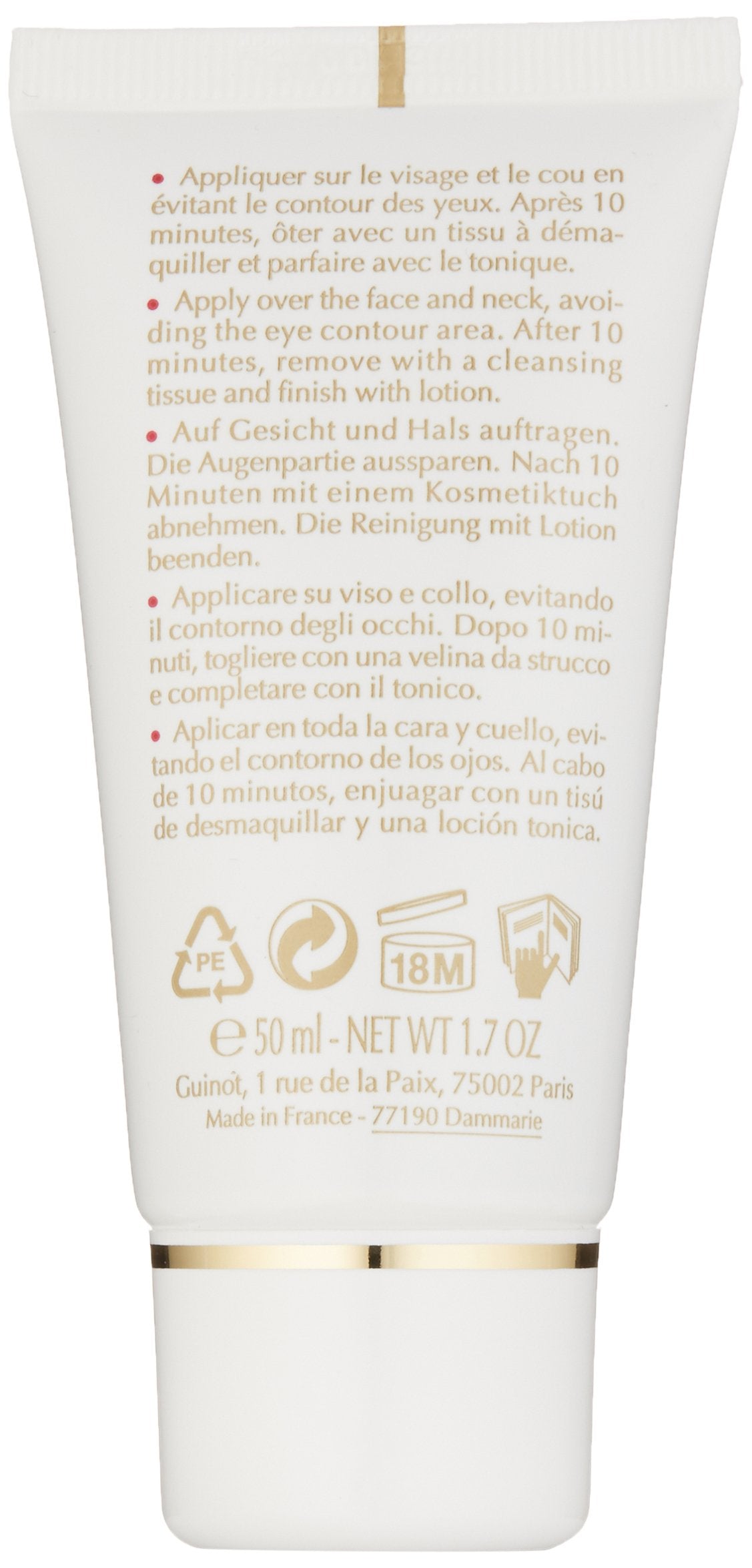 Guinot Nutrition Confort Instant Comfort Mask packaging details