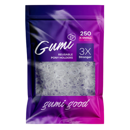 Gumi good Clear Elastics 1/2 inch hair band front view