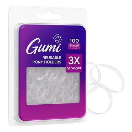 Gumi good Ouchless Clear Small Hair Ties pack front view