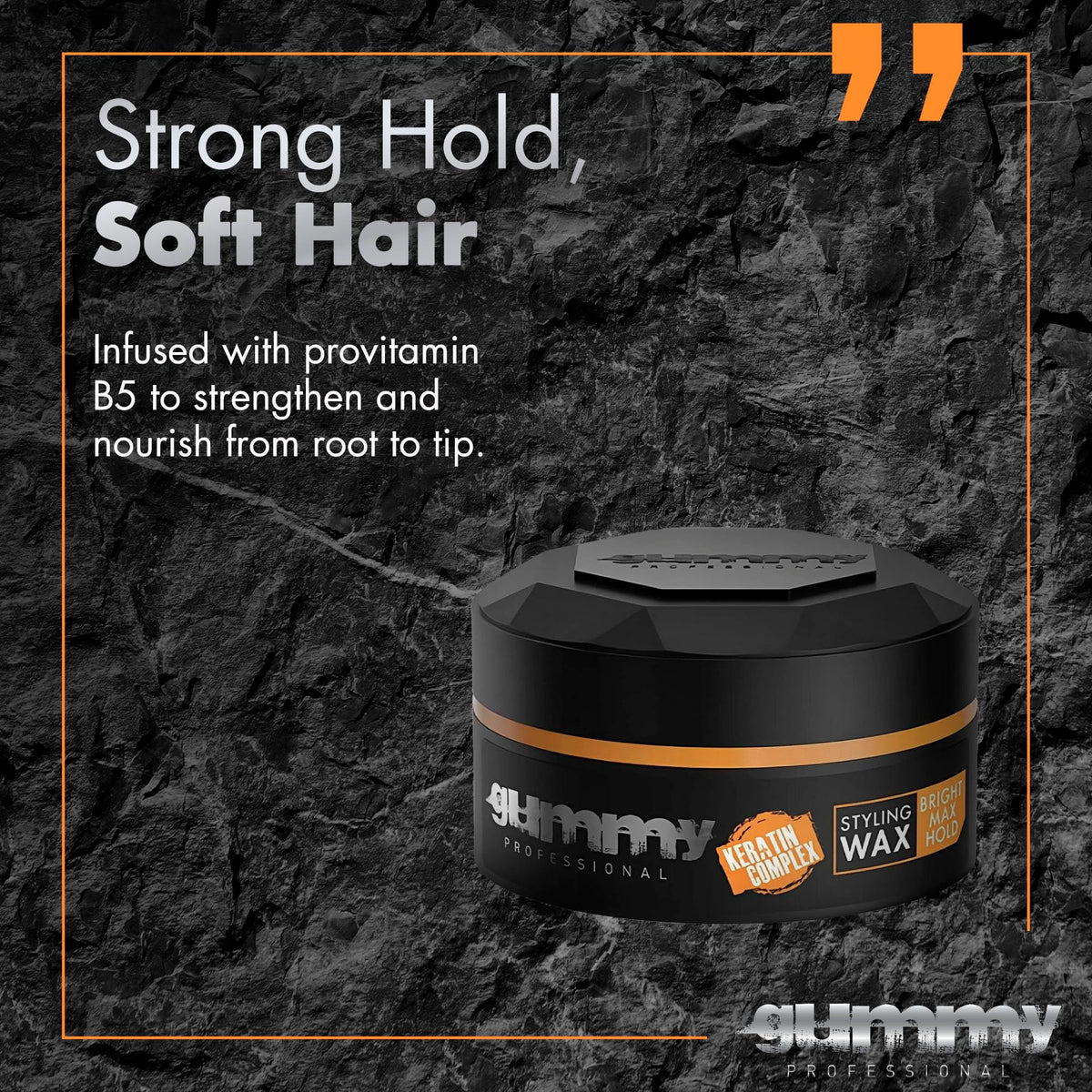 Gummy Bright Max Hold Hair Styling Wax application on hair