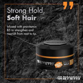 Gummy Bright Max Hold Hair Styling Wax application on hair