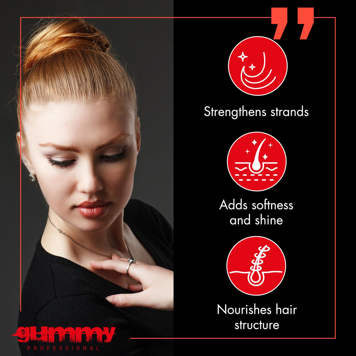 Gummy Hair Gel 1000ml side view showing packaging details