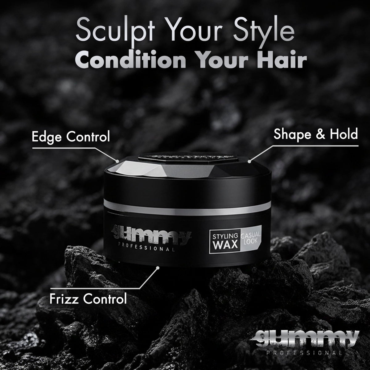 Gummy Medium Hold Hair Styling Wax 150ml packaging details